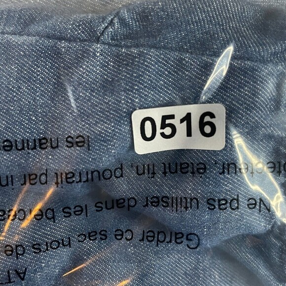 Cj Banks Plus X Chambray Chore Vest Pockets Zip Snap Blue Linen Blend Utility - Picture 9 of 9